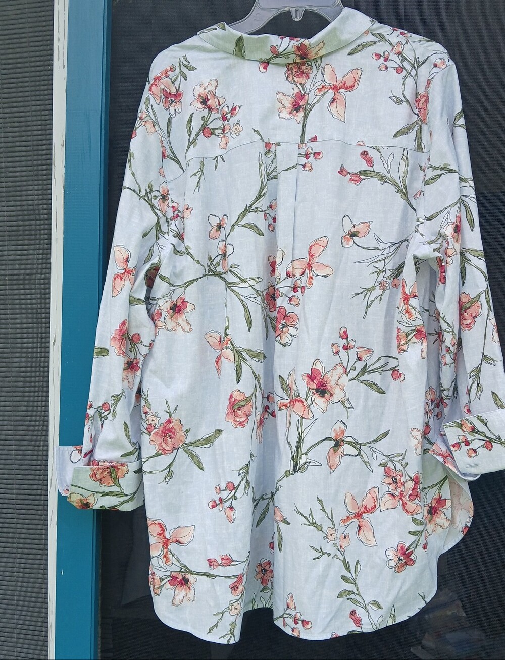 NWT Chicos Blue Floral Blouse Summer Shirt Top Sz Chicos 4 Sz Womens 2X - Picture 3 of 10